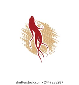 Ginseng vector icon illustration design template