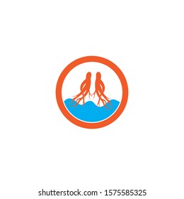 Ginseng Wave Logo Template vector symbol nature