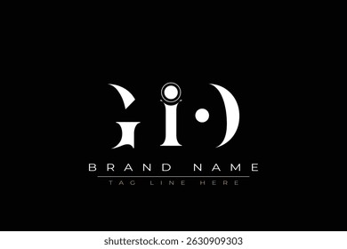GIO abstract letter logo design. This logo is designed by three abstract letters.