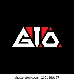 GIO triangle letter logo design with triangle shape. GIO triangle logo design monogram. GIO triangle vector logo template with red color. GIO triangular logo Simple, Elegant, and Luxurious design.