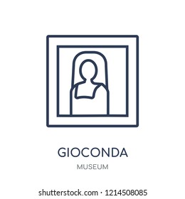 Gioconda icon. Gioconda linear symbol design from Museum collection. Simple outline element vector illustration on white background.