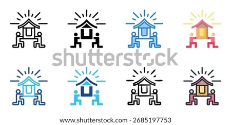 Gion Matsuri icon set multiple style collection 
