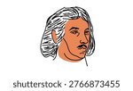 Giovanni Boccaccio portrait, flat vector illustration