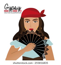 Gipsy design over white background, vector illustration.