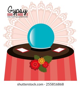 Gipsy design over white background, vector illustration.