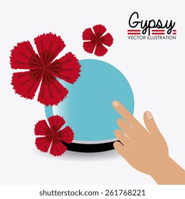 Gipsy design over white background, vector illustration.