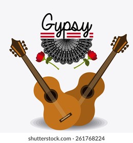 Gipsy design over white background, vector illustration.