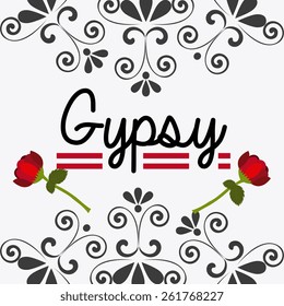 Gipsy design over white background, vector illustration.