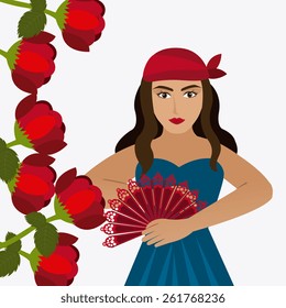Gipsy design over white background, vector illustration.