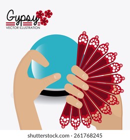 Gipsy design over white background, vector illustration.