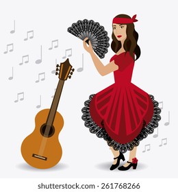 Gipsy design over white background, vector illustration.