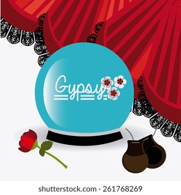 Gipsy design over white background, vector illustration.