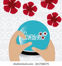 Gipsy design over white background, vector illustration.
