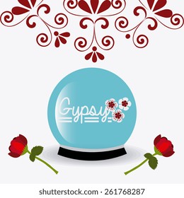 Gipsy design over white background, vector illustration.