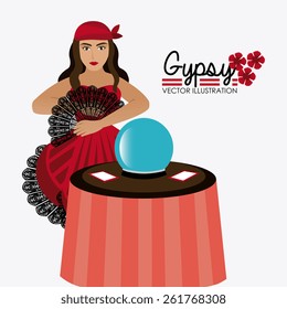 Gipsy design over white background, vector illustration.