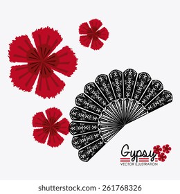 Gipsy design over white background, vector illustration.