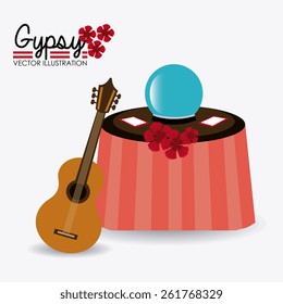 Gipsy design over white background, vector illustration.