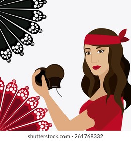 Gipsy design over white background, vector illustration.