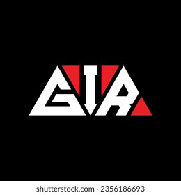 Diseño del logotipo de la letra del triángulo GIR con forma de triángulo. Monograma de diseño del logotipo del triángulo GIR. Plantilla de logotipo vectorial de triángulo GIR con color rojo. Logo triangular GIR Diseño sencillo, elegante y lujoso.