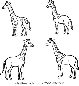 Giraff bundle line art and illustrator eps