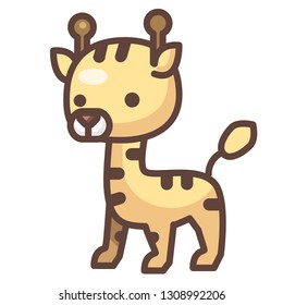 A giraff vector illustration in line color design