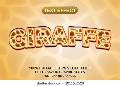 giraffe 3d editable text effect