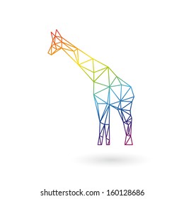 Giraffe abstract isolated on a white backgrounds, vector illustration