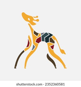 Giraffe abstract multicoloured. Giraffe logo. original giraffe.