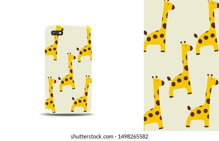 giraffe abstract phone case background design