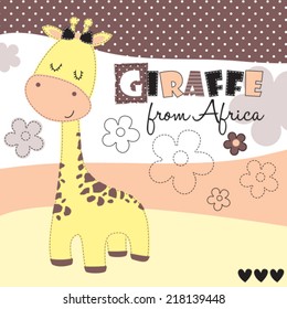 Giraffe from Africa vector illustration