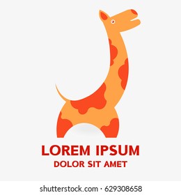 Giraffe african logo . Vector illustration isolated on background .
