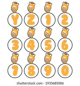 Giraffe alphabet collection, vector art and illustration.