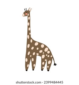 Giraffe  animal. Brightly colored childish print. Cute animal for Mother's Day. Colorful kids vector illustration