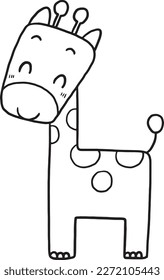 Giraffe animal cartoon doodle kawaii anime coloring page cute illustration drawing clip art character chibi manga comic