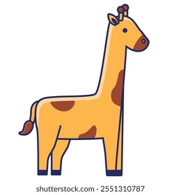 giraffe animal cartoon icon isolated