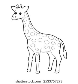 Giraffe Animal Coloring Page for Kids