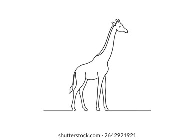 Giraffe animal continuous one line drawing minimalism design