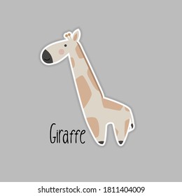 giraffe animal cute cartoon vector