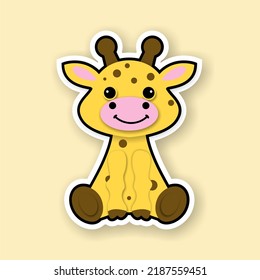 Giraffe animal cute pose vector printable