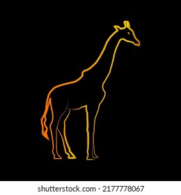 giraffe animal flat vector icon