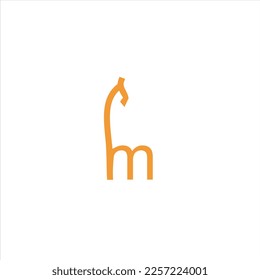 Giraffe Animal Geometric Logo, unique and simple.