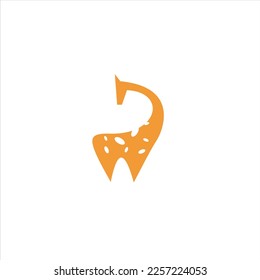 Giraffe Animal Geometric Logo, unique and simple.