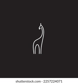 Giraffe Animal Geometric Logo, unique and simple.