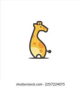 Giraffe Animal Geometric Logo, unique and simple.