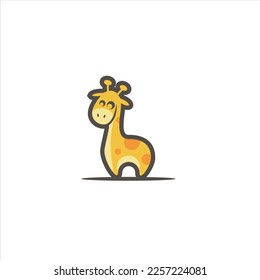 Giraffe Animal Geometric Logo, unique and simple.