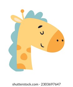 Giraffe Animal Head Vector Illustración