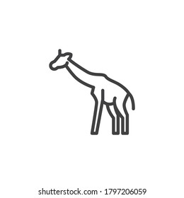 Giraffe, animal line icon. linear style sign for mobile concept and web design. African mammal giraffe outline vector icon. Symbol, logo illustration. Vector graphics