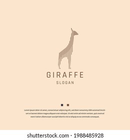 Giraffe animal logo icon design template flat vector