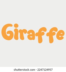 Giraffe Animal Name Lettering Concept Vector illustration