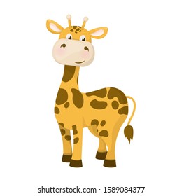Giraffe animal nature wildlife character with long neck vector illustration.